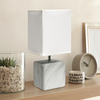 Simple Designs Simple Designs Petite Marbled Ceramic Table Lamp White w White Shade LT2071-WOW